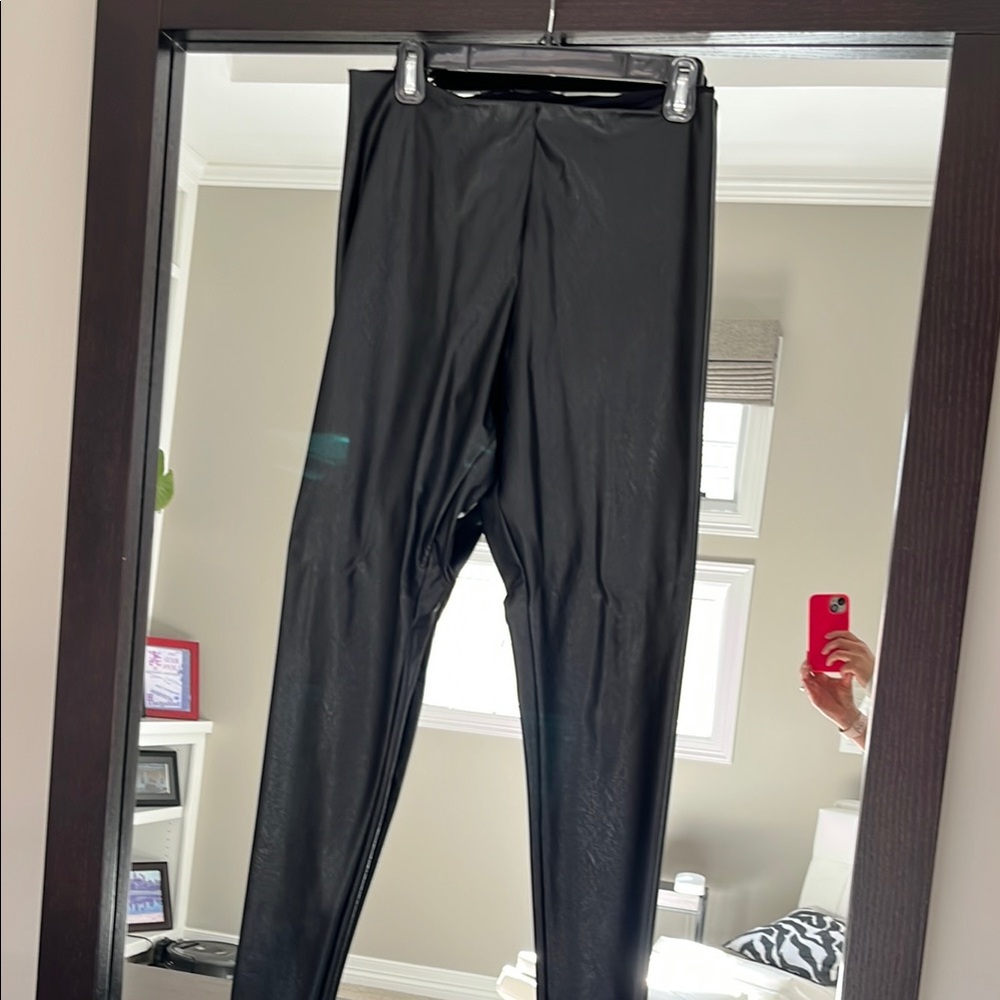 COMMANDO XL Black Faux Leather Leggings
